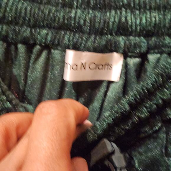 Witchy Dark Romantic Sz Large Deep Green Velvet Tiered Maxi Skirt Karma N Craft - Picture 7 of 8